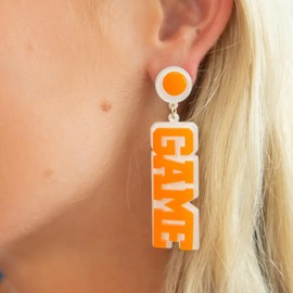 Game Day Earrings for Women Acrylic Football Earrings Game Day Accessories Sports Lover Football Accessories Team Gifts