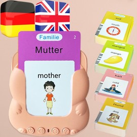 MoLingvora Talking Flash Cards Bilingual for Toddlers - German English Flashcards for Kids Adults, Test Mode, Pocket Speech Children, Interactive Vocabulary Learning, Audible Gifts Boy Girl (German)