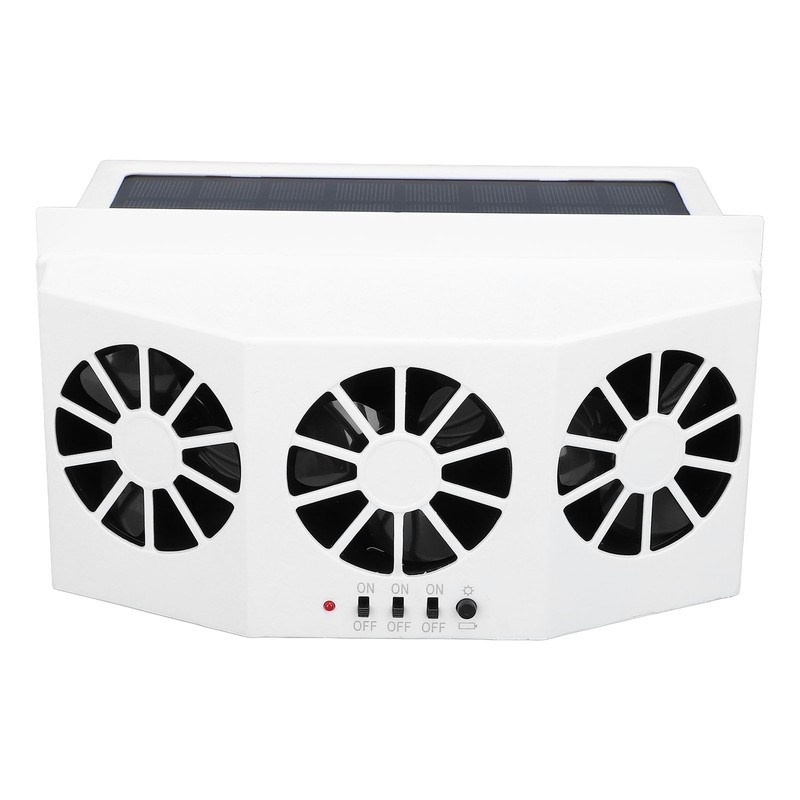 Car Exhaust Fan Solar Powered 3 Fans Ventilation Cooling Odor