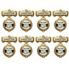 8 Pack Church Greeter Badges Multipack, Pin Back Gold Tone