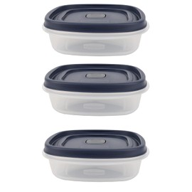 Utensilux Bundle Food Storage Containers 3 Cup Food Storage Containers 7 Peice Set, Teal Easy Find Lids, 3 Containers, 3 Lids Chalk Pen And Chalk Labels