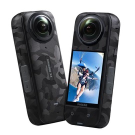 yiodelu Anti-Scratch Skin for Insta 360X4 Protective Sticker Camouflage Black Decals Action Camera Accessories for 360X4 Full Wrap Protection