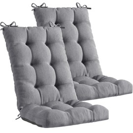 Codi Rocking Chair Cushions Set of 2, Extra Large Water Resistant Patio Rocker Chairs Replacement Cushion for Outdoor Porch Garden, Grey 2PK