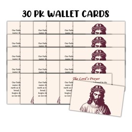 Lashicorn The Lord’s Prayer Wallet Card 30pk 2x3.5” Book Mark Christian Scripture Praying Encouragement Modern Minimalist Matthew 6:9 Disciples Bible Verse