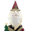 BRUBAKER Wine Bottle Holder Santa Claus - Hand-Painted Metal Sculpture