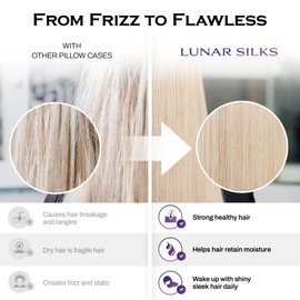 Lunar Silks, Highest Grade 6A 100% Pure Mulberry Real Silk Pillowcase 22 Momme (Both Sides) for Hair and Skin - Acne Free - 1PC in Gift Box (Glacier Blue, King)