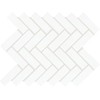 TileHQ 1" x 3" Ceramic Herringbone Mosaic in Semi-Gloss Arctic