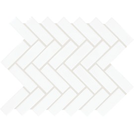 TileHQ 1" x 3" Ceramic Herringbone Mosaic in Semi-Gloss Arctic White for Kitchen Backsplashes, Bathroom Walls, Decorative Accents | (10 PC Per Carton) (6 SQFT Per Carton)