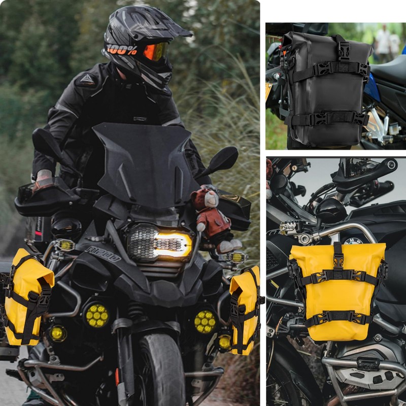 Vechkom Motorcycle Crash Bar Bag 100% Waterproof Travel Luggage -