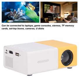 Mini Projector Portable, ProjectorPortable Resolution Large Screen for Home Outdoor Theater Movie 110‑240V Mini Led 24 to 60in 1920x1080 (US Plug)