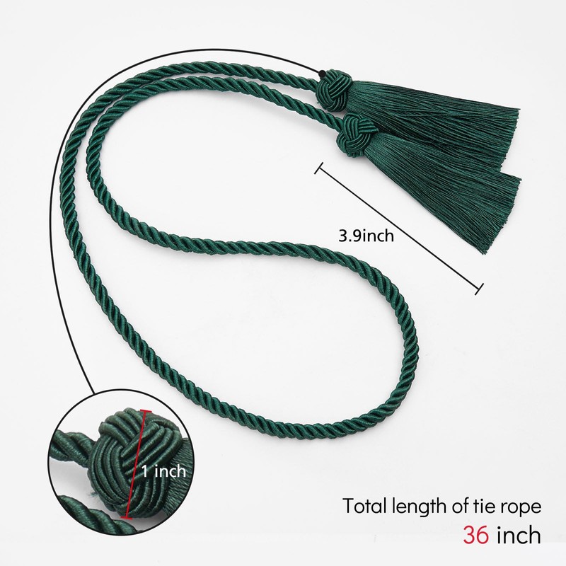 Pretty Jolly 2 Pack Double-ended Tassel Curtain Tiebacks Handmade Braided