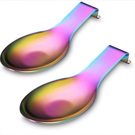 Spoon Rests for Kitchen, Utensil Rests Stainless Steel Spoon Holder Kitchen (Rainbow Color)
