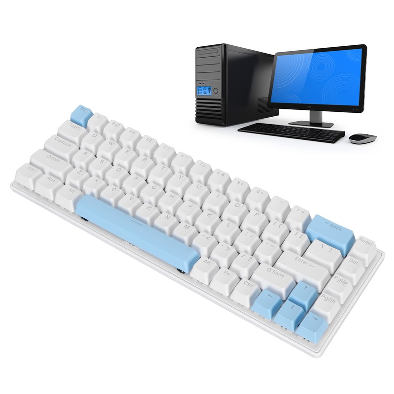 Mechanical Keyboard 68 Keys RGB Backlight Compact Wired Keyboard with