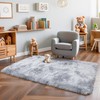 KICHOWUA Thick Area Rug Light Grey 6x9 Fluffy Shag for