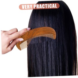 Baluue 1pc Thickened Verawood Massage Hair Comb Moon Shape Carved Comb for Scalp Relaxation and Hair Smoothing Reduces Breakage and Improves Texture for All Types