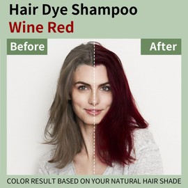 Callmynm Hair Dye Shampoo for Gray Hair, 3 In 1 Natural & Long-Lasting Hair Color Shampoo, Instant Magic Hair Dye, Herbal Treated for Men Women,16.9 fl.oz (Wine Red)