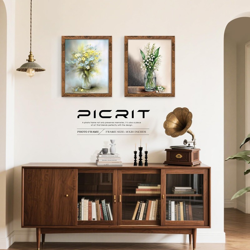 Picrit 16x20 Picture Frame, Photo Frame for Wall Mounting Display,