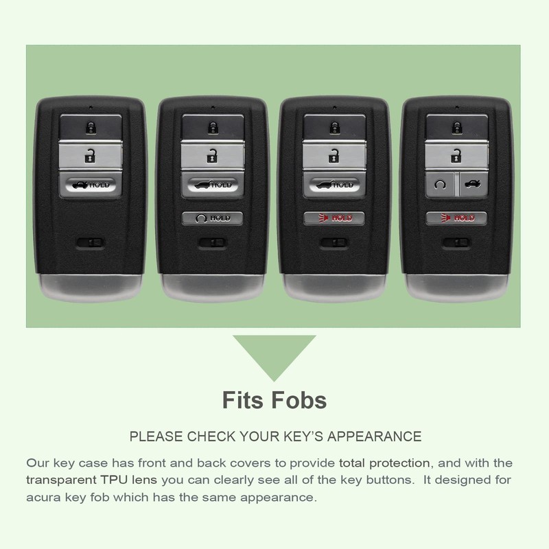 ZSPD Compatible with Acura Key Fob Cover Silver TPU Protector