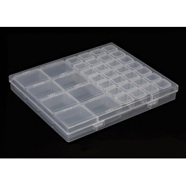 Diamond Painting Storage Box, Diamond Painting Accessory Boxes, Plastic Diamond Embroidery Box, Diamond Embroidery Sorting Box with Lid for Small Parts Storage Box Accessory Boxes (36 Compartments)