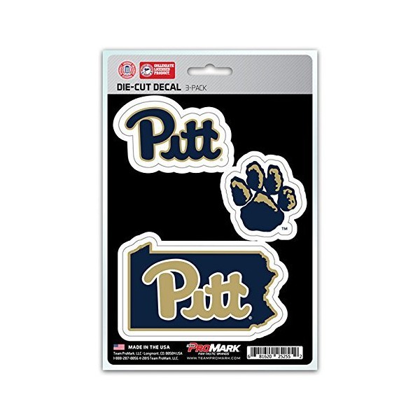 NCAA Pittsburgh Panthers Team Decal, 3-Pack