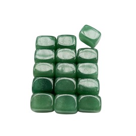 Manekieko 15Pcs Green Aventurine 0.7" Rule Block Tumbled Polished Reiki Crystals and Healing Stone for DIY Gemstone,Polished Stones,Rock Collection,Vase Filler