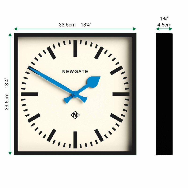 NEWGATE® Number Five Wall Clock | Square Retro Inspired Modern
