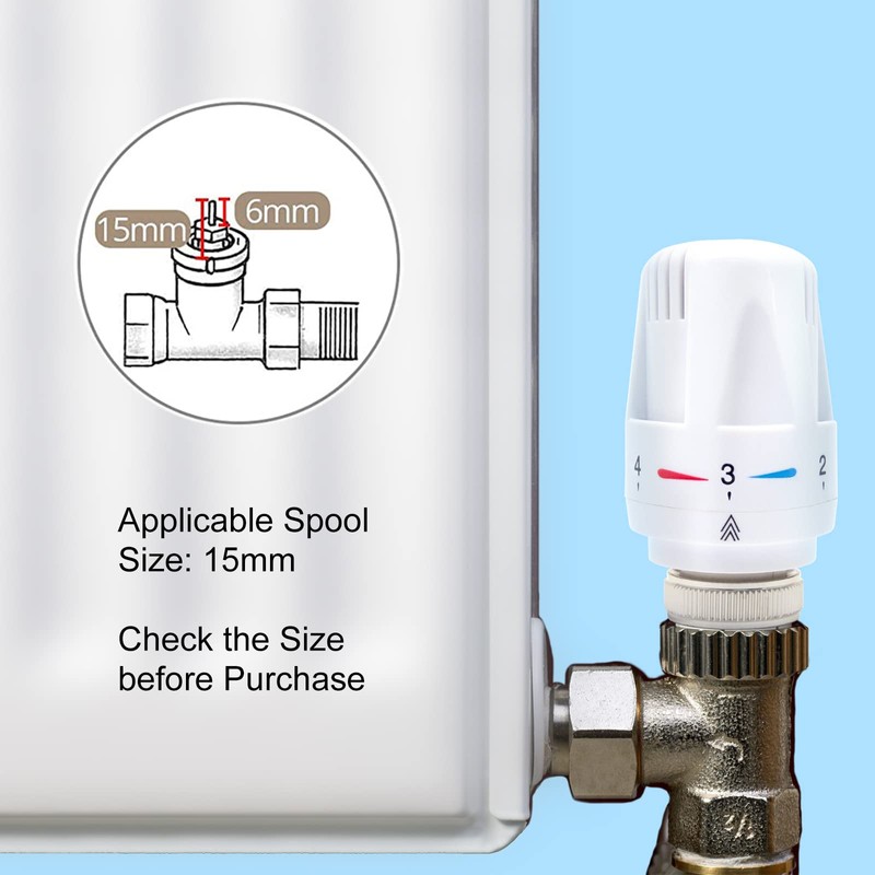 Temperature Control Valve, M30 x 1.5 System Thermostat Radiator Head,