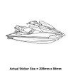 Medium 210mm 'Jet Ski' Clear Static Window Cling Sticker/Decal (Black)