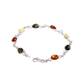 SilverAmber 3178M Women's 925 Silver Bracelet with Amber, Stone, Amber