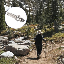 M METERXITY 4 Pack Trekking Poles Carbide Tips - Aluminum Alloy Walking Hiking Pole Tip Parts for Trekking Poles Outdoor Camping (10mm, Silver)