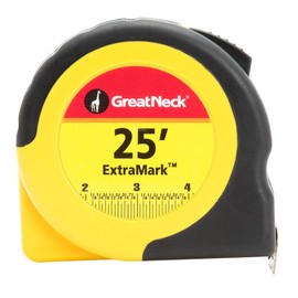 GreatNeck® 95005 ExtraMark™ 25 Ft. x 1 Inch Rubber Grip Power Tape Measure