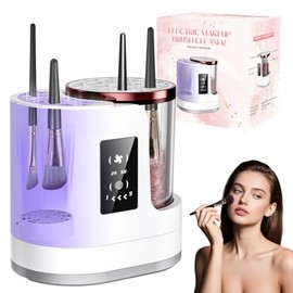 Electric Makeup Brush Cleaner Machine, Portable Cosmetic Brush Washer and Dryer, 3 IN 1 Electric Makeup Brush Cleaner & Dryer Machine Automatic Cosmetic