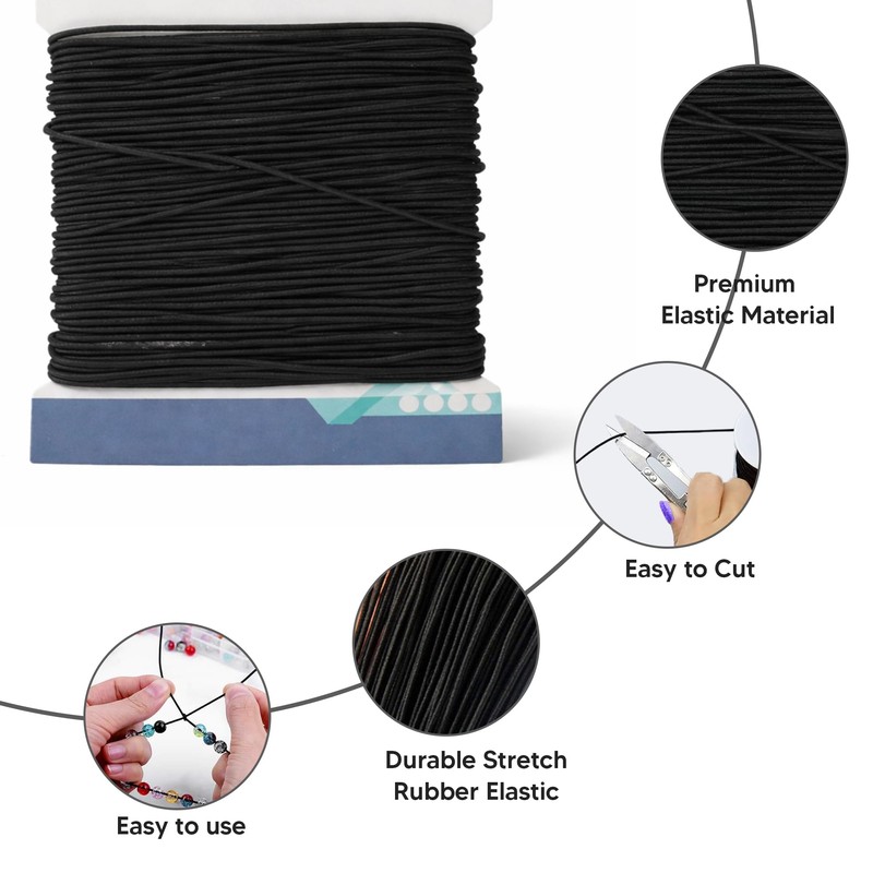 WedDecor Premium 1mm Elastic Cord Beading Cords, Strings & Threads