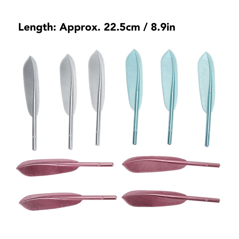 10Pcs Feather Pens Kids Ballpoint Pen Set ABS Plastic Office
