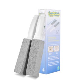 DEKITA Cepillos de Limpieza para Inodoros, Piedra Pomez para WC, con Mango Largo de Plástico Antideslizante, Eliminador para Azulejos, para Limpiar la Cal, Acumulación de Calcio, Hierro y óxido