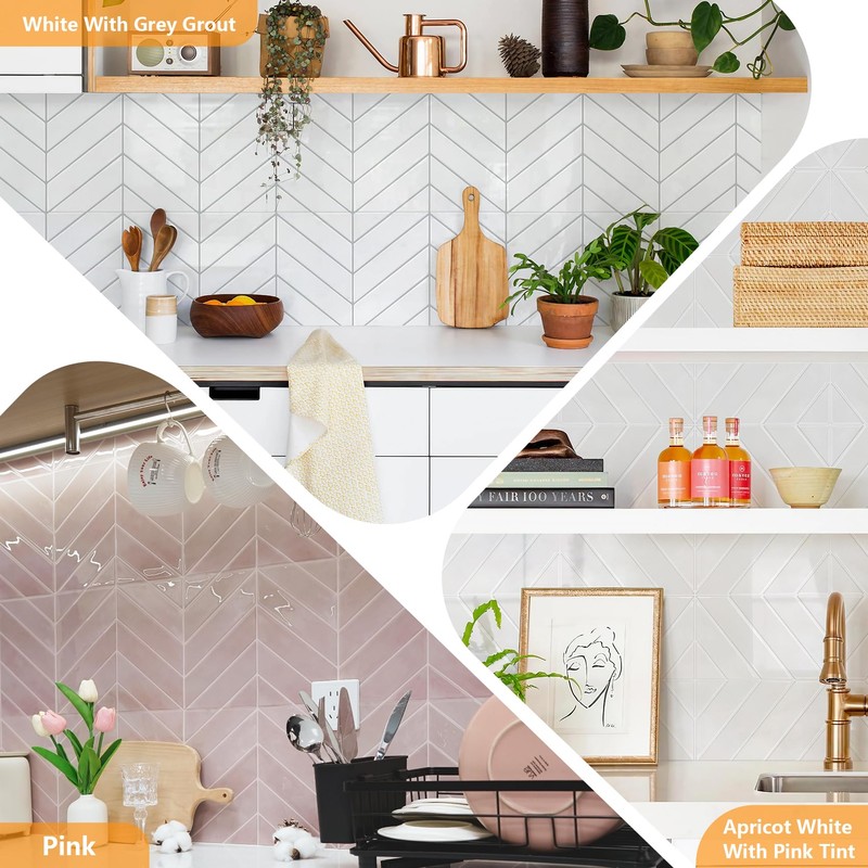 STICKGOO Sample Kit Thicker Herringbone Peel and Stick Backsplash, 6.3”×4.9”