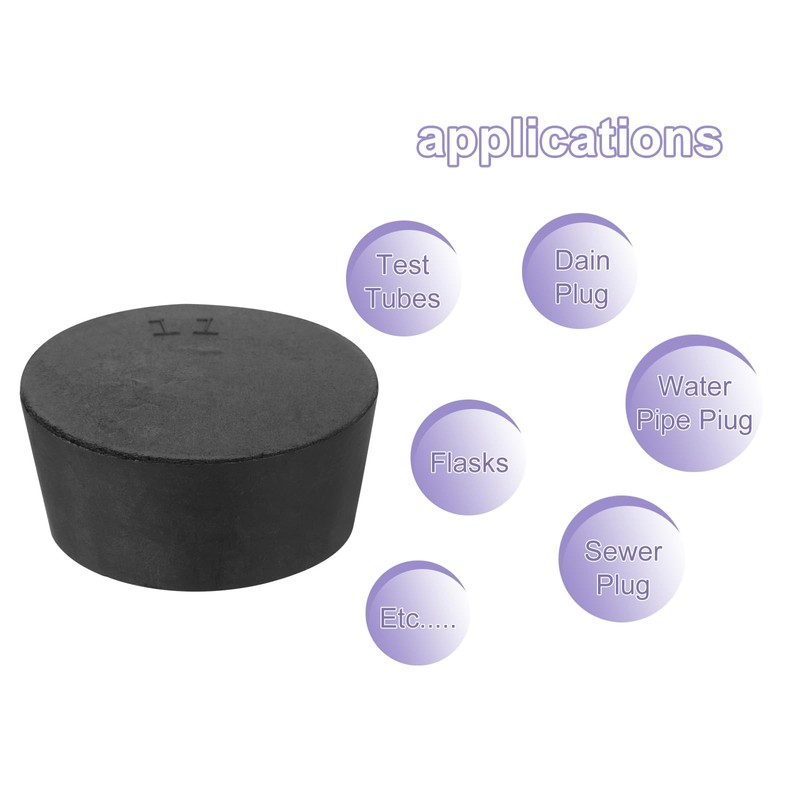 sourcing map Rubber Tapered Plug 48mm to 56mm Solid Test