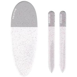 Spa-Rific 3pc Nano File Set: Professional Heavy Duty Glass Nail Files with Case Kit - Reusable Crystal Fingernail Manicure and Pedicure Tools for Men, Women, and Adults - Navy Ikat