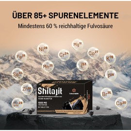 Shilajit Tablets Original 30,000 mg, 100% Pure High Dose High Potency Himalayan Shilajit, Rich in 60% Fulvic Acid and Minerals, 10:1 Extract, More Practical than the Resin Mould (240 Tablets)