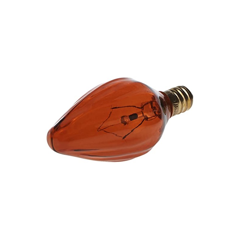Satco S3374 120V Candelabra Base 25-Watt F10 Light Bulb, Amber