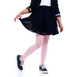 looksy Fishnet Tights for Girls Durable Mesh Tights Comfortable Small Diamond Mesh Pattern Fashionable Hosiery Dance School Party Lena, pink