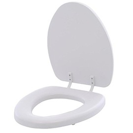 BEMIS 1250TTA 000 Commercial Heavy Duty Open Front Toilet Seat, ELONGATED, Plastic, White