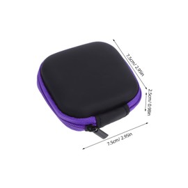 STOBOK Assorted Color Mini Earphone Case Storage Pouch for Headphones Portable Carrying Bag with Soft Lining and Mesh Pocket for Cables Convenient Travel Accessory Purple