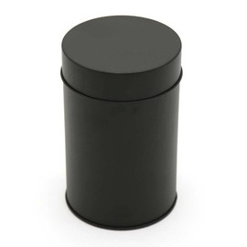 1 Pack Tea Tin Canister Black Metal Loose Tea Jar Small Tea Storage Can Box Round Kitchen Canister with Airtight Double Lids for Tea Coffee Sugar Spice Candy