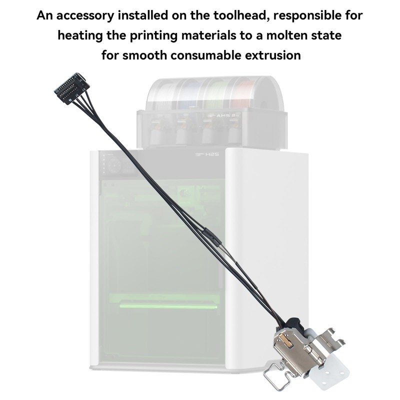 Immdinogo Hotend Heating Assembly Compatible with BambuLab H2S: Quick-Change Extruder