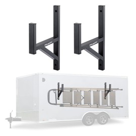 BougeRV Side Mount Trailer Ladder Rack, 4 Racks Heavy Duty Steel Ladder Racks with Bungee Cords Fit for Open and Enclosed Trailer Side Wall, Max 353 LBS Per Pair