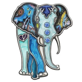 WEVENI Enamel Alloy Rhinestone Elephant Brooch Pins for Women Lady Girls Scarf Dress Suit Accessories Fashion Jewellery Charm, Crystal enamel Crystal, Crystal