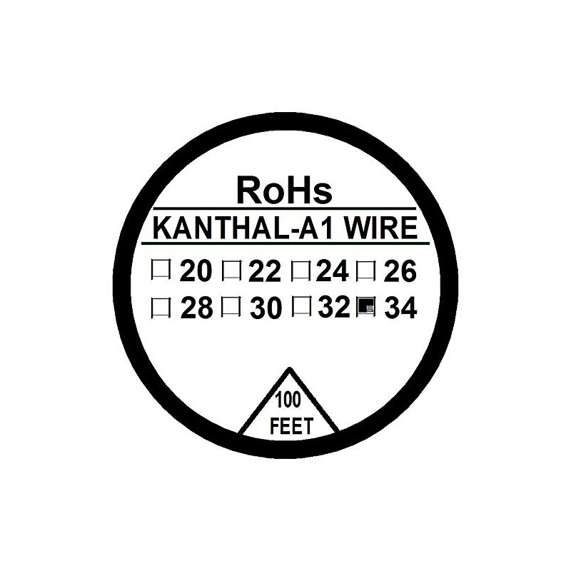 Kanthal A1 Type Resistance Wire 100ft (30m) Spool 22-32G AWG