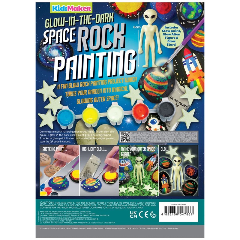 KidzMaker - Glow In The Dark - Space Rock Painting