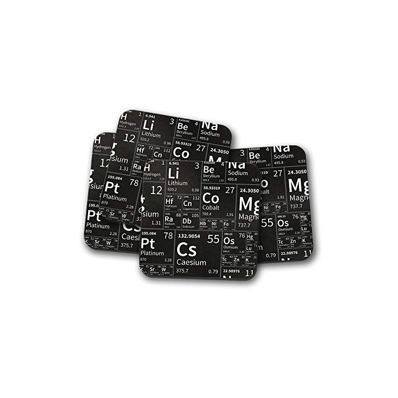 4 Set - Periodic Table Coaster - Science Chemistry Student